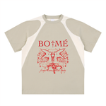 Contrast Panel Cotton T-Shirt