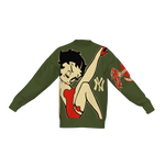 BETTY BOOP CREWNECK IN FOREST GREEN